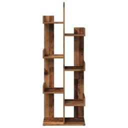 Berkfield Home Book Cabinet Old Wood 48x25.5x140 cm Engineered Wood in Brown - thumbnail 4