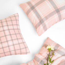 OHS Aspen 100% Brushed Cotton Duvet Cover with Pillowcase in Light Pink - Size: Single - thumbnail 3