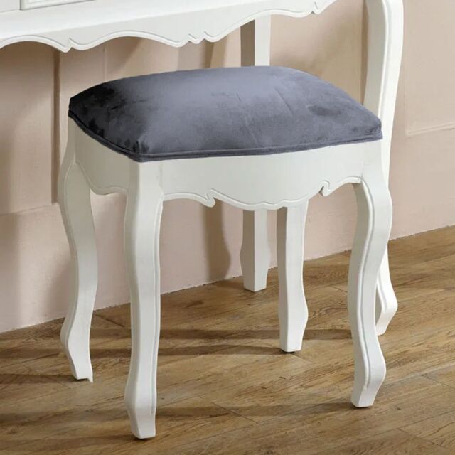 Melody Maison White Dressing Table Stool - Victoria Range - image 1