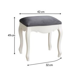 Melody Maison White Dressing Table Stool - Victoria Range - thumbnail 3