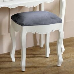 Melody Maison White Dressing Table Stool - Victoria Range - thumbnail 1