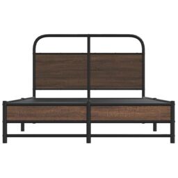 Berkfield Home Bed Frame without Mattress 120x190 cm Brown Oak Engineered Wood - thumbnail 5
