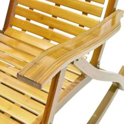 Living and Home Bamboo Rocking Chair Foldable Recliner in Natural - thumbnail 9