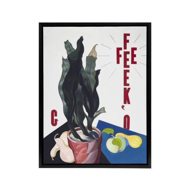 "Artery8 O Keeffe Stylised Poster Portrait Demuth Framed Canvas Wall Art Print in White - Size: W12"" x H16""" - image 1