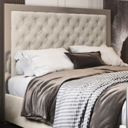 KDMD Maddison Upholstered Soft Velvet Metal Cream Bed Frame - Size: Super King - thumbnail 2