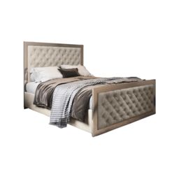 KDMD Maddison Upholstered Soft Velvet Metal Cream Bed Frame - Size: Super King - thumbnail 5