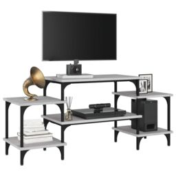 Berkfield Home TV Cabinet Grey Sonoma 117x35x52 cm Engineered Wood - Size: 117 x 35 x 52 cm - thumbnail 4