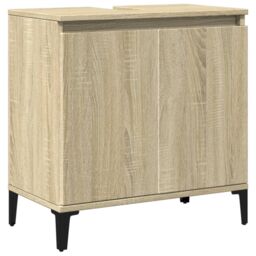 Berkfield Home Sink Cabinet Sonoma Oak 58x33x60 cm Engineered Wood in Brown - Size: 58 x 33 x 60 cm - thumbnail 2