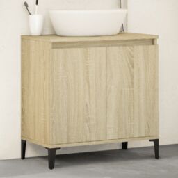 Berkfield Home Sink Cabinet Sonoma Oak 58x33x60 cm Engineered Wood in Brown - Size: 58 x 33 x 60 cm - thumbnail 1