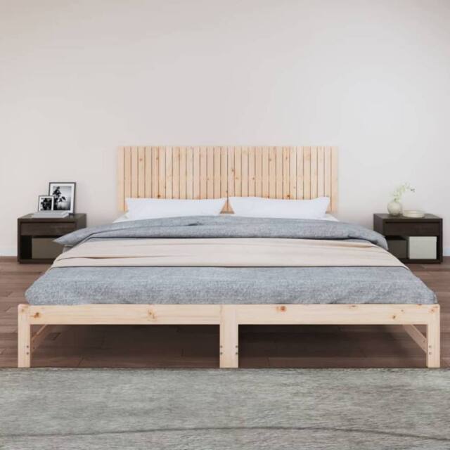 Berkfield Home Wall Headboard 204x3x60 cm Solid Wood Pine in Light Tan - Size: 204 x 3 x 60 cm - image 1