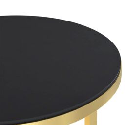 Berkfield Home Side Table Gold & Black 45 cm Tempered Glass - thumbnail 5