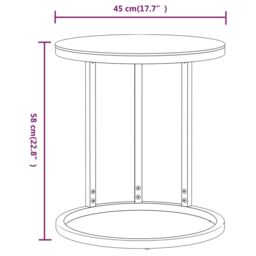 Berkfield Home Side Table Gold & Black 45 cm Tempered Glass - thumbnail 6
