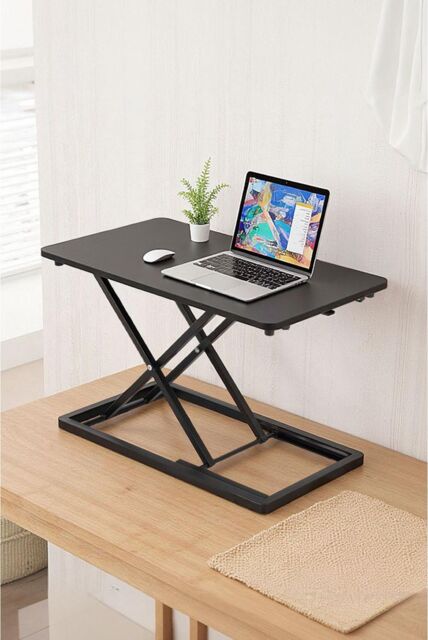 Living and Home Height Adjustable Standing Desk Converter in Black - image 1