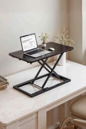 Living and Home Height Adjustable Standing Desk Converter in Black - thumbnail 2