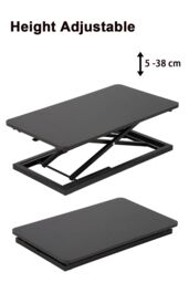 Living and Home Height Adjustable Standing Desk Converter in Black - thumbnail 4