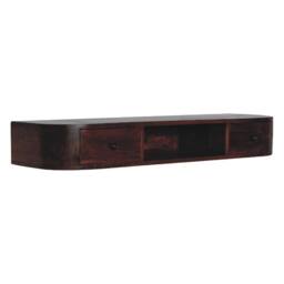 Wyld Haus Waimea Curved 2 Drawer Wall Mounted Console Mango Wood Chestnut in Brown - thumbnail 3