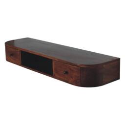 Wyld Haus Waimea Curved 2 Drawer Wall Mounted Console Mango Wood Chestnut in Brown - thumbnail 5