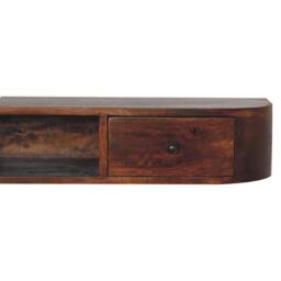Wyld Haus Waimea Curved 2 Drawer Wall Mounted Console Mango Wood Chestnut in Brown - thumbnail 6