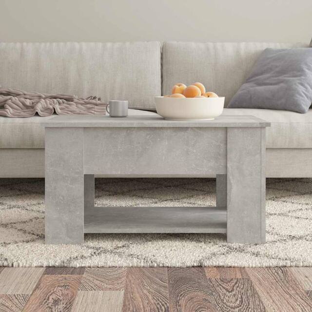 Berkfield Home Modern Coffee Table Concrete Grey 79x49x41 cm Engineered Wood - Size: 79 x 49 x 41 cm - image 1