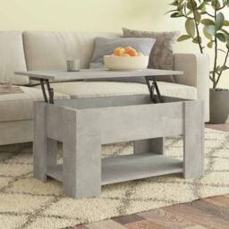 Berkfield Home Modern Coffee Table Concrete Grey 79x49x41 cm Engineered Wood - Size: 79 x 49 x 41 cm - thumbnail 2
