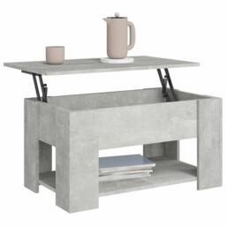 Berkfield Home Modern Coffee Table Concrete Grey 79x49x41 cm Engineered Wood - Size: 79 x 49 x 41 cm - thumbnail 4