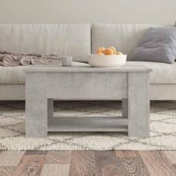 Berkfield Home Modern Coffee Table Concrete Grey 79x49x41 cm Engineered Wood - Size: 79 x 49 x 41 cm - thumbnail 1