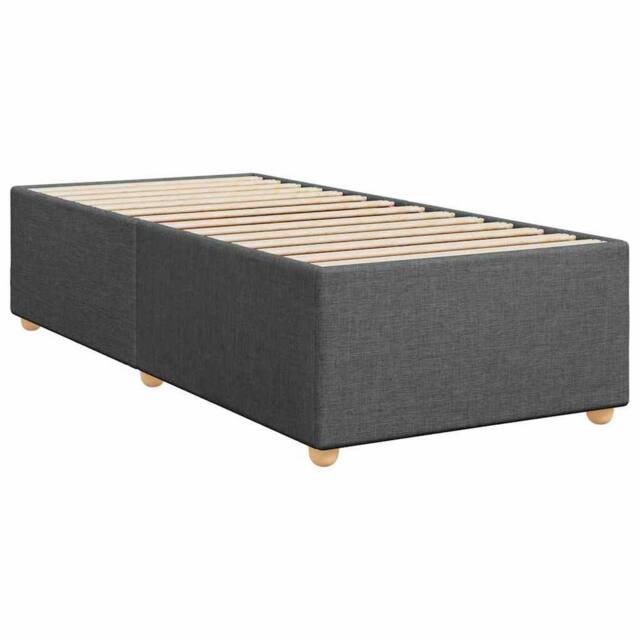 Berkfield Home Soft Bed Frame without Mattress Dark Grey¬†Single¬†Fabric in Dark Grey - Size: Single - image 1