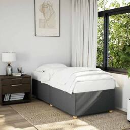 Berkfield Home Soft Bed Frame without Mattress Dark Grey¬†Single¬†Fabric in Dark Grey - Size: Single - thumbnail 2