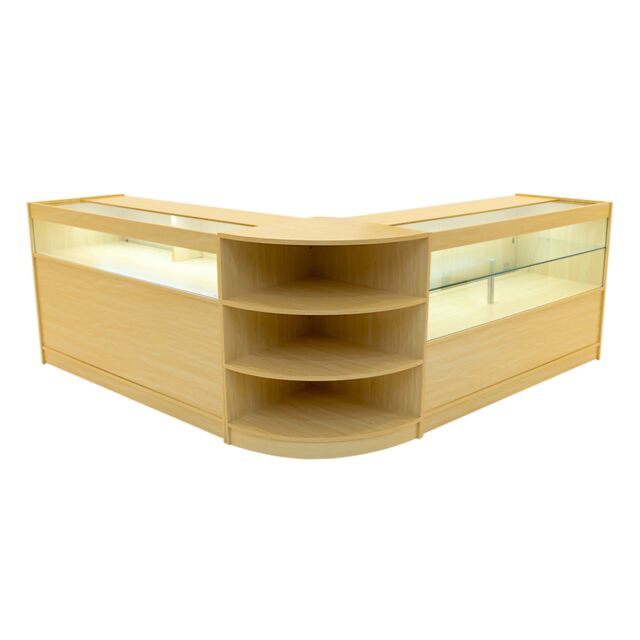 Monstershop Harmonia LED Shop Counter Set B1500, C1500 & LM60 - Maple in Beige - image 1