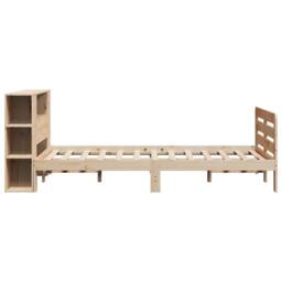 Berkfield Home Bed Frame without Mattress 135x190 cm Double Solid Wood Pine in Natural - thumbnail 7