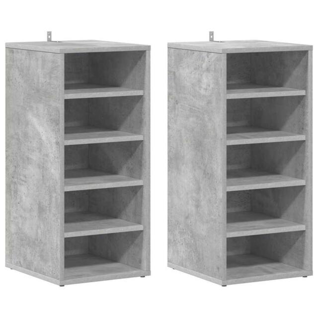 Berkfield Home Shoe Cabinets 2 pcs Concrete Grey 31.5x35x70 cm Engineered Wood - image 1