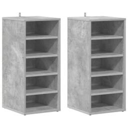 Berkfield Home Shoe Cabinets 2 pcs Concrete Grey 31.5x35x70 cm Engineered Wood - thumbnail 1