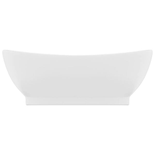 Berkfield Home Luxury Basin Overflow Oval Matt White 58.5x39 cm Ceramic - image 1