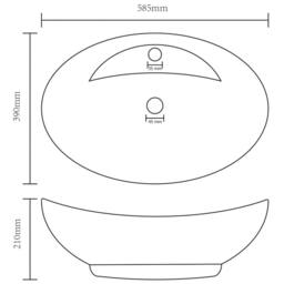Berkfield Home Luxury Basin Overflow Oval Matt White 58.5x39 cm Ceramic - thumbnail 7
