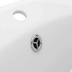 Berkfield Home Luxury Basin Overflow Oval Matt White 58.5x39 cm Ceramic - thumbnail 6
