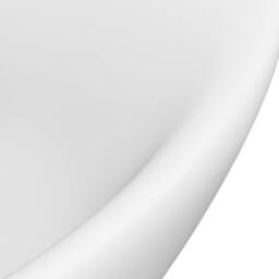 Berkfield Home Luxury Basin Overflow Oval Matt White 58.5x39 cm Ceramic - thumbnail 5