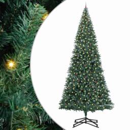 Berkfield Home Artificial Pre-lit Christmas Tree with Ball Set Green 500 cm - thumbnail 1