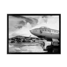 "Artery8 USAF 1950 B 47 Stratojet Bomber Aircraft Framed Canvas Wall Art Print in Grey - Size: W12"" x H16""" - thumbnail 1