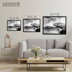 "Artery8 USAF 1950 B 47 Stratojet Bomber Aircraft Framed Canvas Wall Art Print in Grey - Size: W12"" x H16""" - thumbnail 4
