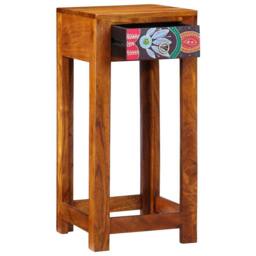 Berkfield Home Telephone Stand 35x35x75 cm Solid Wood Acacia in Brown - Size: 35 x 35 x 75 cm - thumbnail 4
