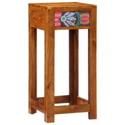 Berkfield Home Telephone Stand 35x35x75 cm Solid Wood Acacia in Brown - Size: 35 x 35 x 75 cm - thumbnail 3