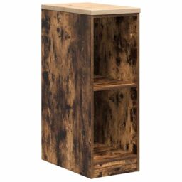 Berkfield Home Garage Storage Cabinet Smoked Oak 30x51x85 cm Solid Wood Pine in Brown - Size: 30 x 51 x 85 cm - thumbnail 2