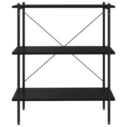 Berkfield Home 3-Tier Shelving Unit Black 80x40x92 cm - Size: 80 x 40 x 92 cm - thumbnail 3
