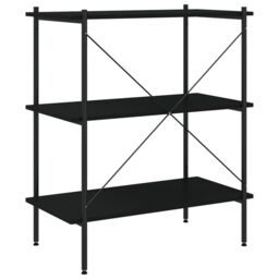 Berkfield Home 3-Tier Shelving Unit Black 80x40x92 cm - Size: 80 x 40 x 92 cm - thumbnail 5