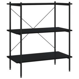 Berkfield Home 3-Tier Shelving Unit Black 80x40x92 cm - Size: 80 x 40 x 92 cm - thumbnail 2
