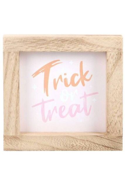 KDMD Pink Trick or Treat Wooden Frame Sign - image 1