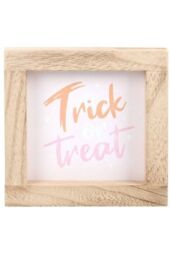 KDMD Pink Trick or Treat Wooden Frame Sign - thumbnail 1