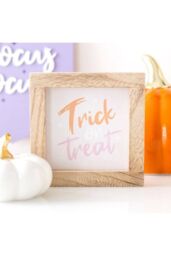 KDMD Pink Trick or Treat Wooden Frame Sign - thumbnail 4