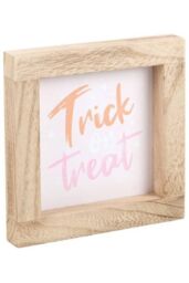 KDMD Pink Trick or Treat Wooden Frame Sign - thumbnail 2