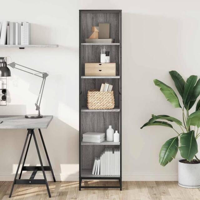 Berkfield Home Modern Book Cabinet Grey Sonoma 40x35x170.5 cm Engineered Wood - image 1